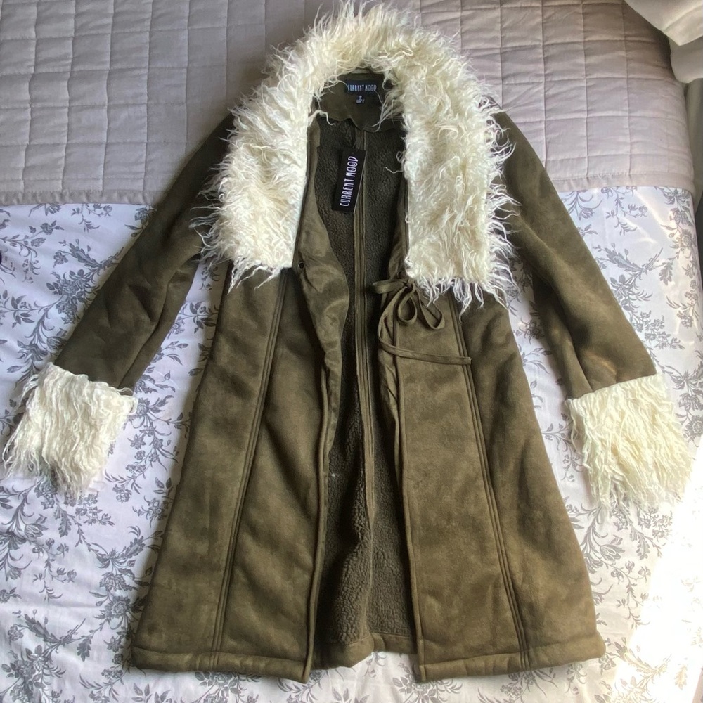 Dollskill suede jacket with faux fur details
